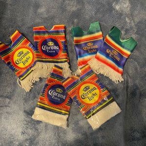 Corona 6pk Beer Bottle Serape/Fiesta/Covers NWOT